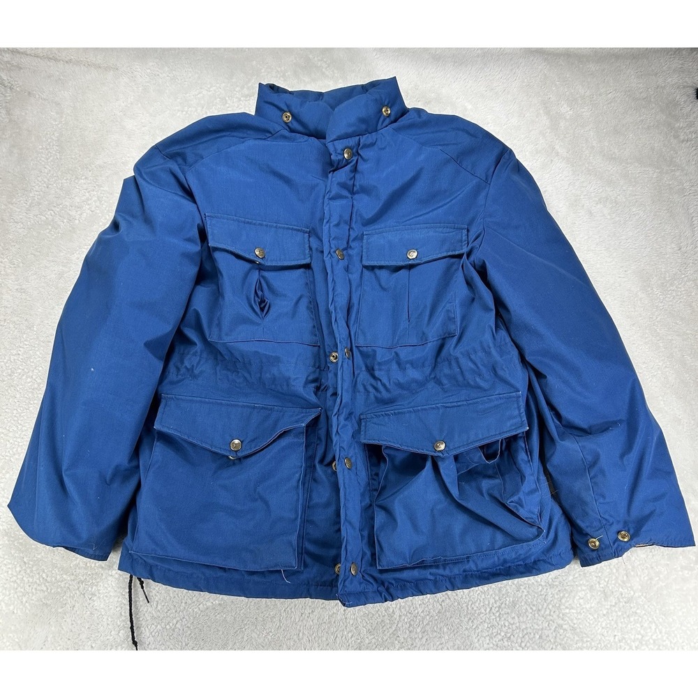Eddie Bauer Vintage Goose Down Parka Lg Womens Blue Coat Jacket Puffer 70's READ